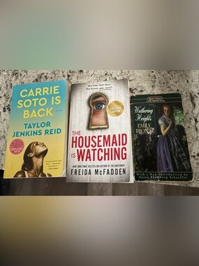 Book bundle - Carrie Soto is Back. The Housemaid Is Watching. Withering Heights